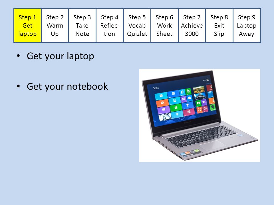 POWERPOINT на ноутбуке. Notebook for taking orders. Step 1 of 4