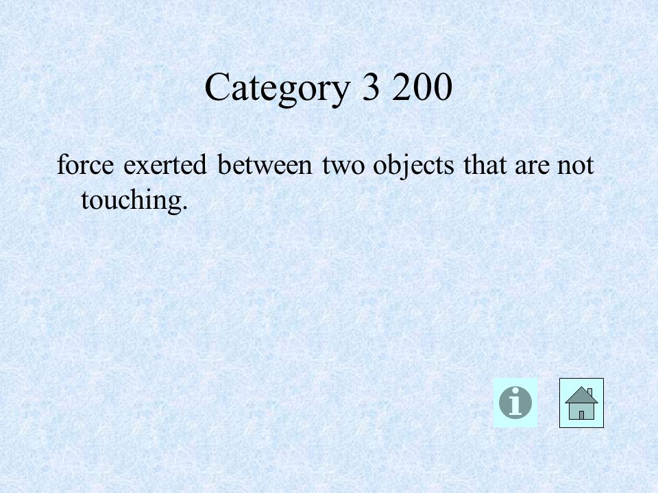 Category force exerted between two objects that are not touching.