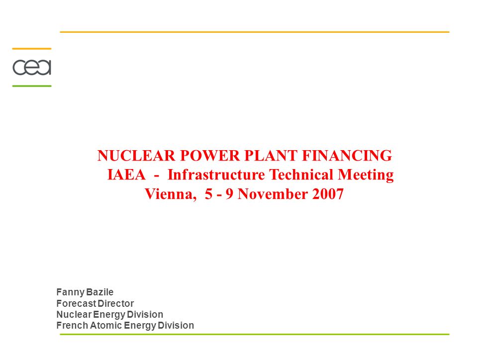 The Financing of Nuclear Power Plants