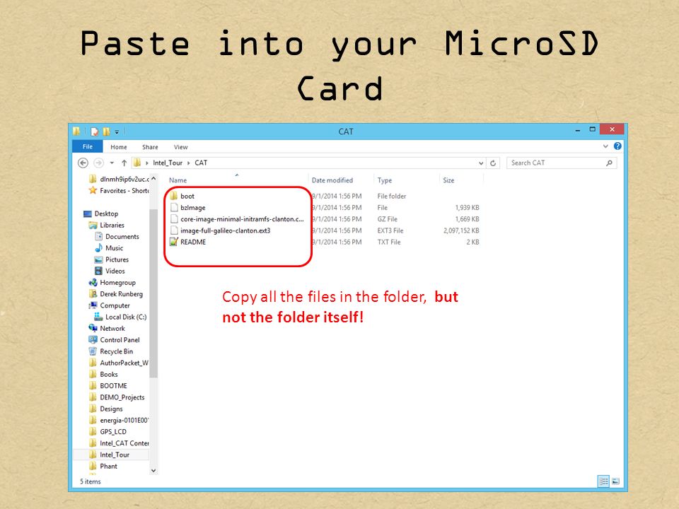Paste into your MicroSD Card Copy all the files in the folder, but not the folder itself!