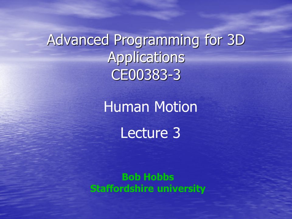 Advanced programmes