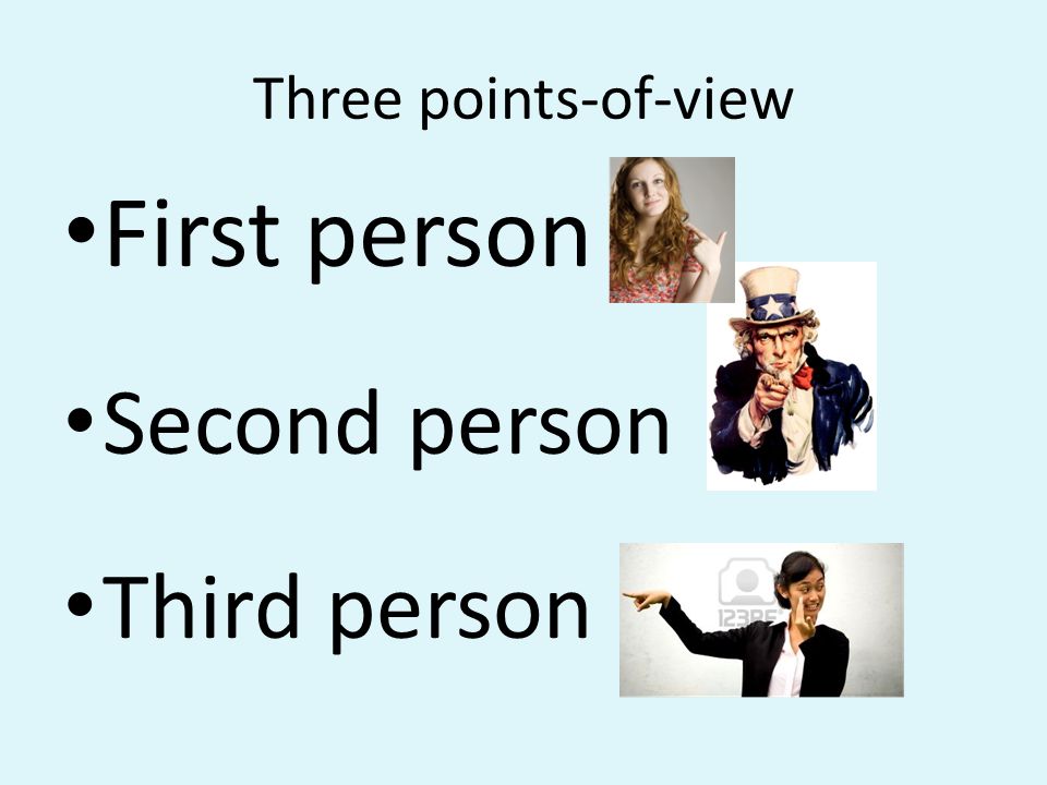 Three points-of-view First person Second person Third person