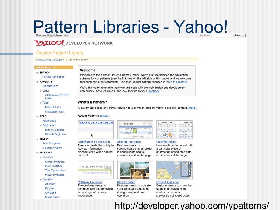 Pattern Libraries - Yahoo!