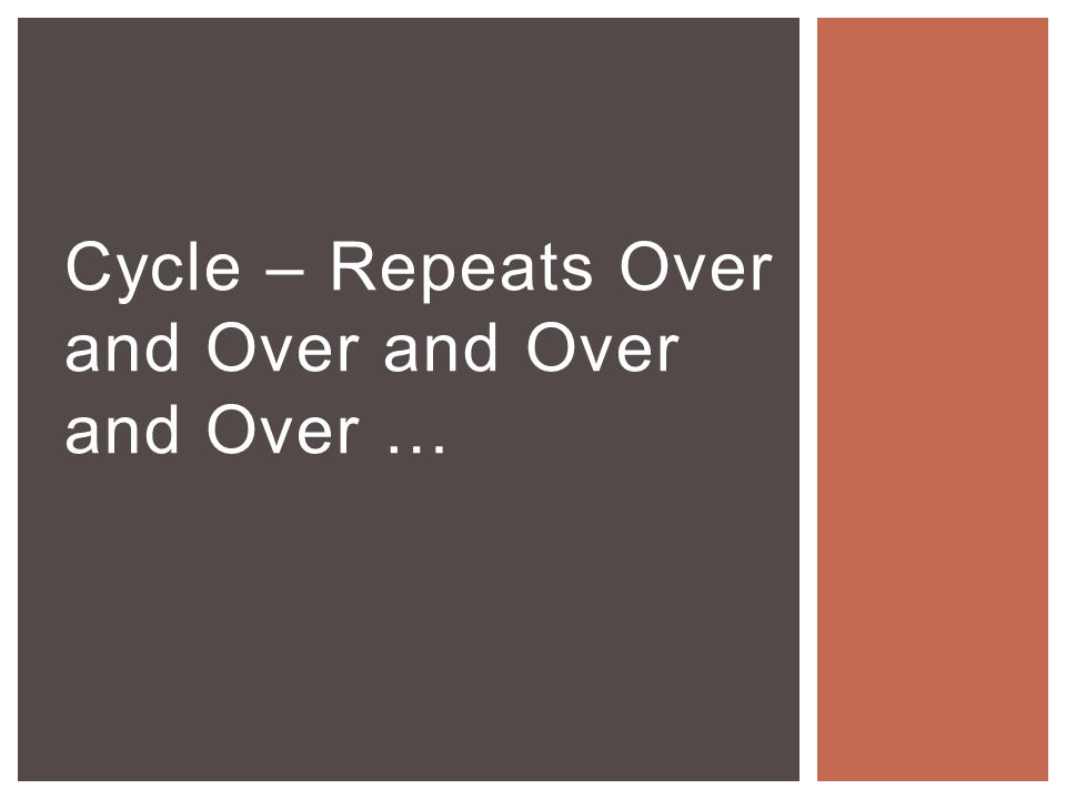 Cycle – Repeats Over and Over and Over and Over …
