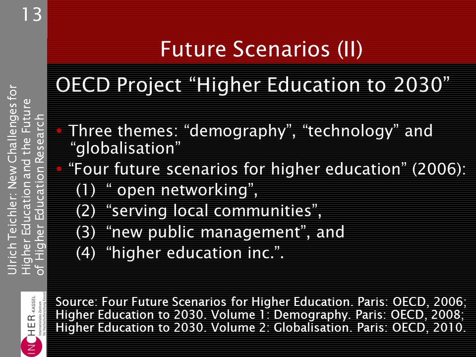 Four Future Scenarios for Higher Education