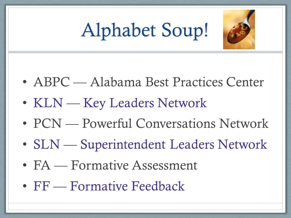 Alphabet Soup Chart Key