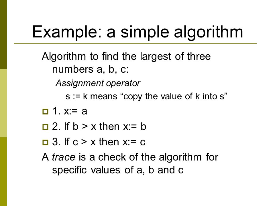 simple math algorithm