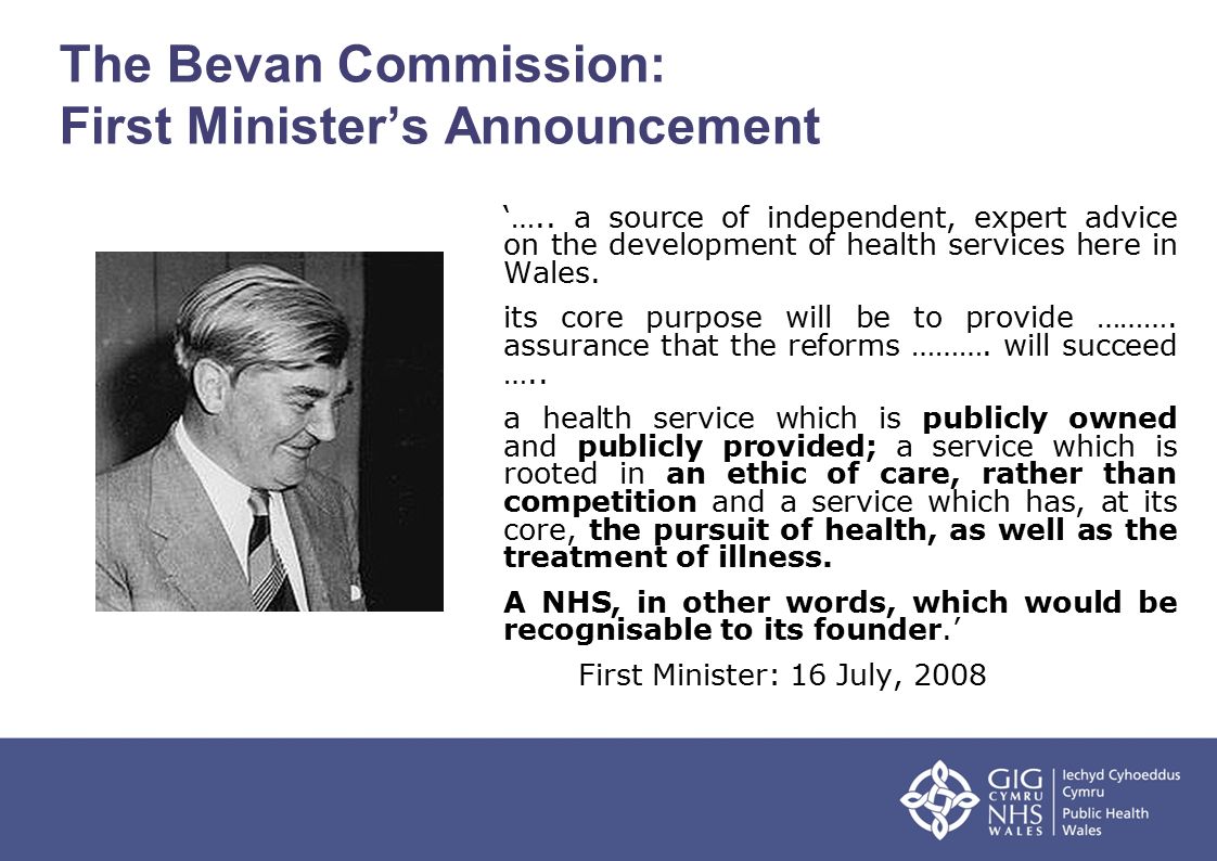 The Bevan Commission: First Minister’s Announcement ‘…..
