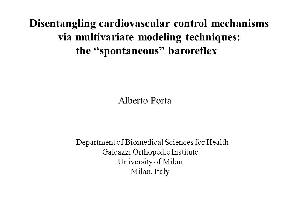 Modeling and Control in the Biomedical Sciences