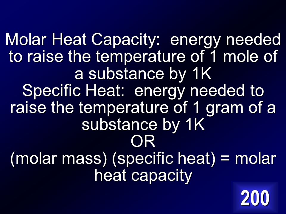 How is molar heat capacity related to specific heat Answer…