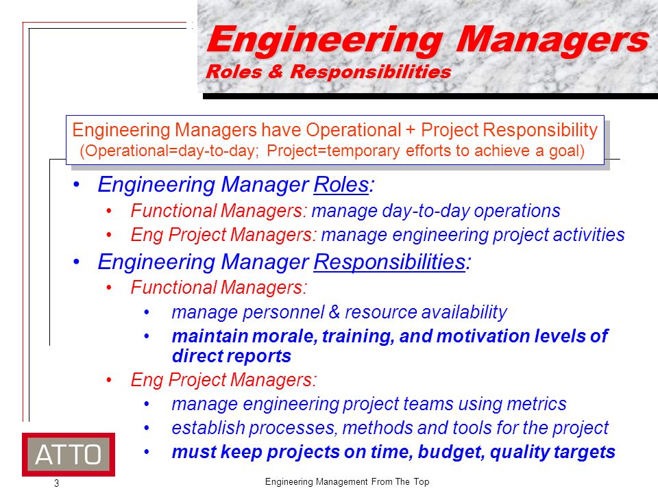 Engineering Management From The Top Power Behind The Storage. - Ppt Download
