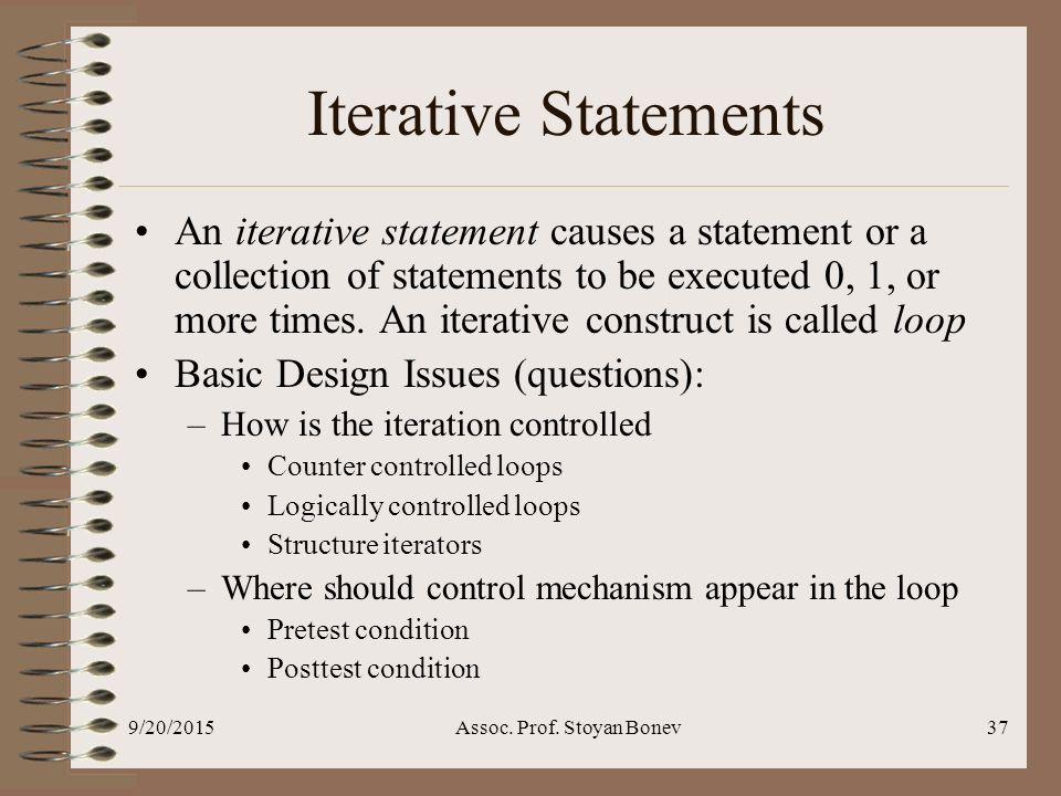 Iterative statements