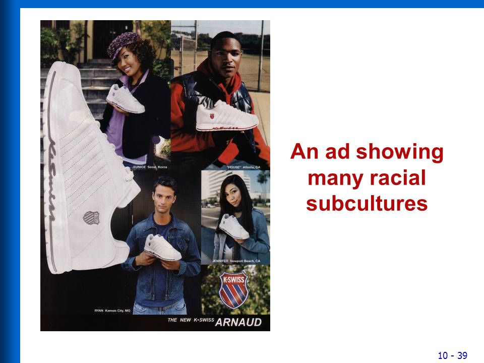 An ad showing many racial subcultures