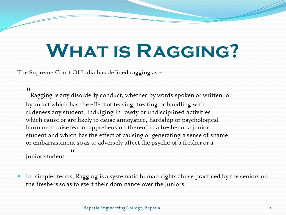 effects of ragging
