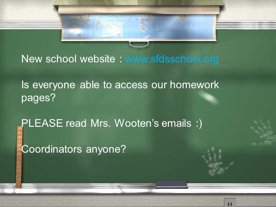 New school website :   Is everyone able to access our homework pages.