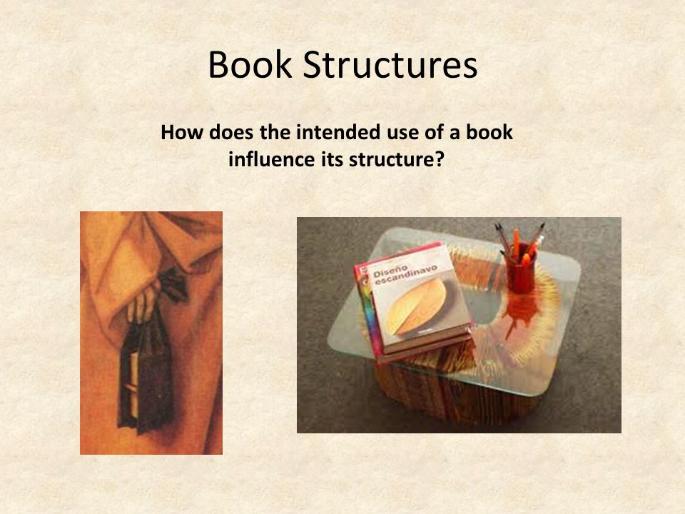 Book Structures How does the intended use of a book influence its structure