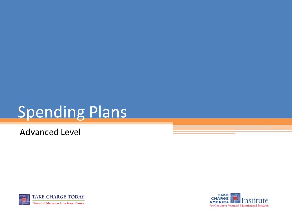 Spending Plans Advanced Level