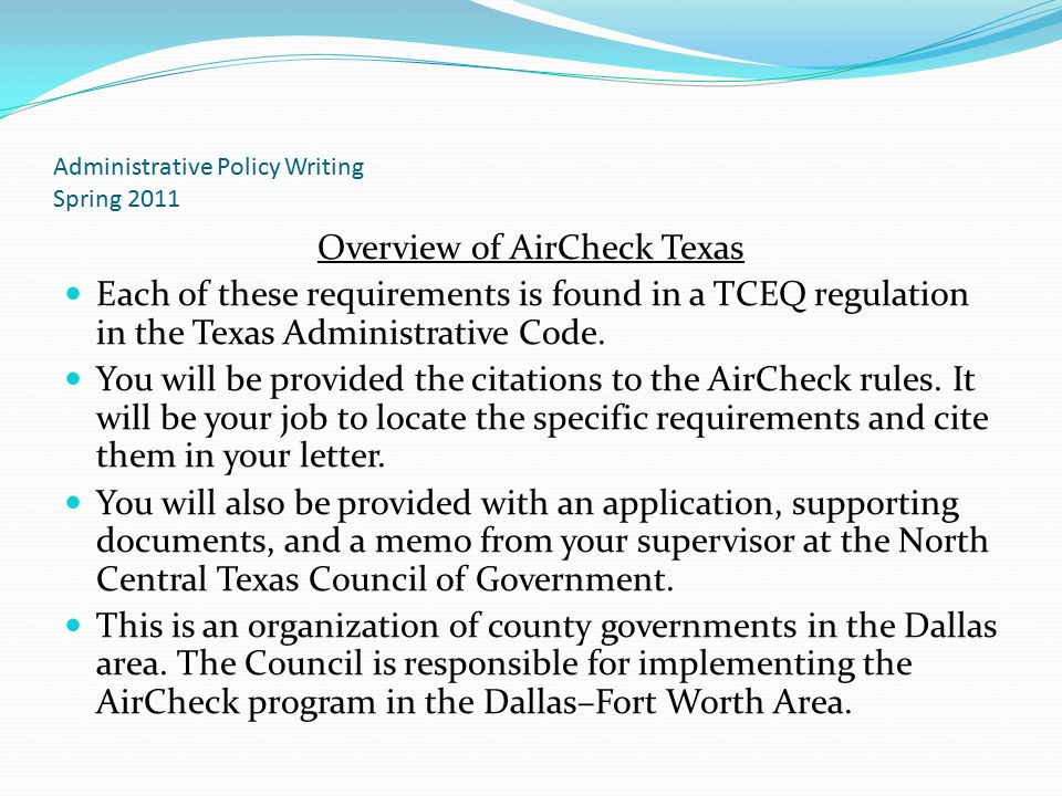 Administrative Policy Writing Spring Administrative Policy Writing