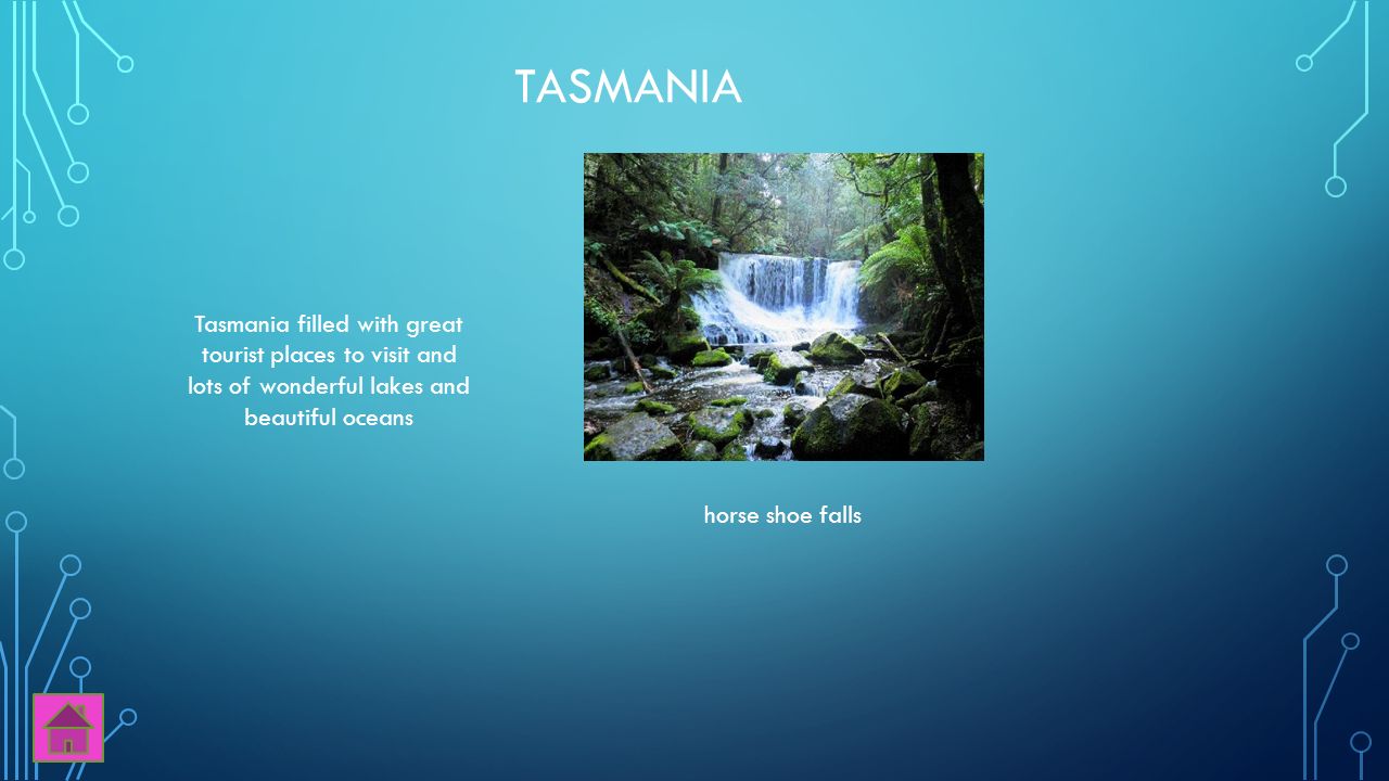 TASMANIA horse shoe falls TE ACCESS Tasmania filled with great tourist places to visit and lots of wonderful lakes and beautiful oceans