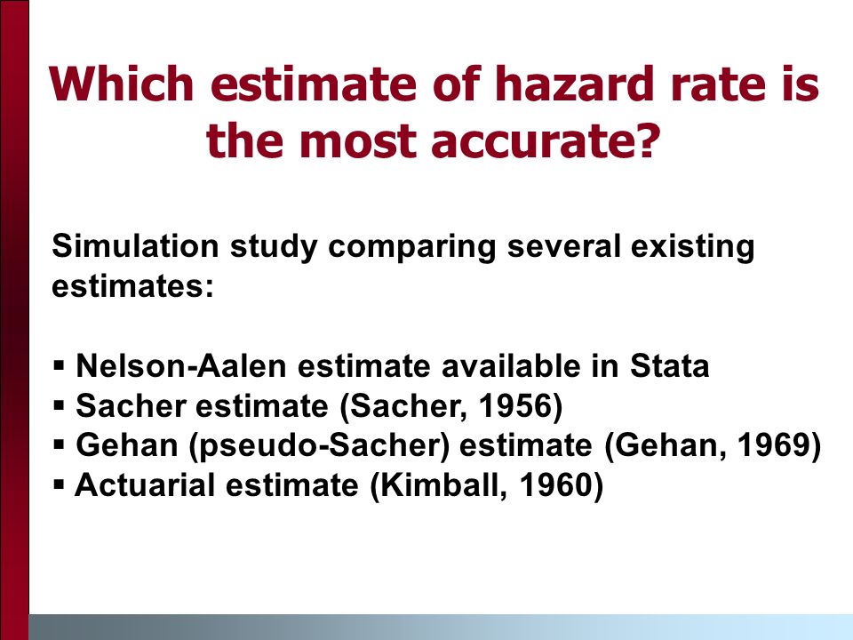 Which estimate of hazard rate is the most accurate.