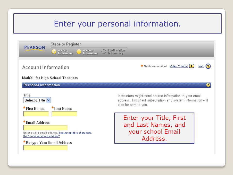 Enter your personal information.