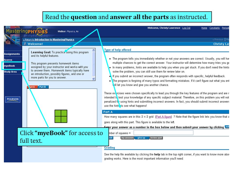 Read the question and answer all the parts as instructed. Click myeBook for access to full text.