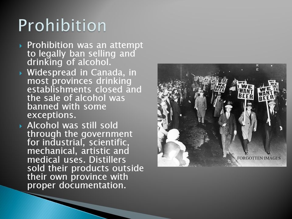 alcohol prohibition in canada