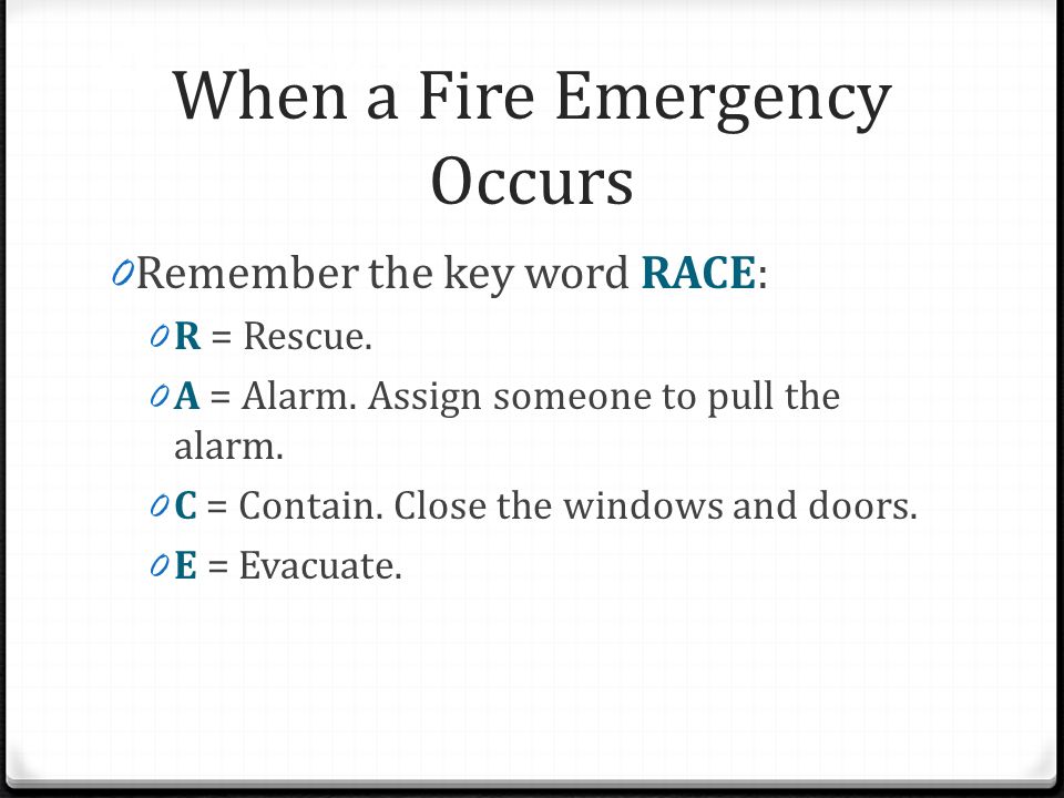 4.2 Fire Safety How to Use a Fire Extinguisher 0 Remember the key word PASS: 0 P = Pull the pin.