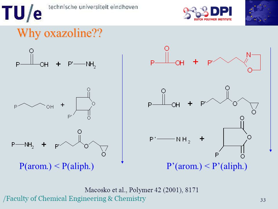 /Faculty of Chemical Engineering & Chemistry 33 Why oxazoline .