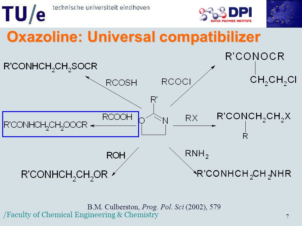 /Faculty of Chemical Engineering & Chemistry 7 Oxazoline: Universal compatibilizer B.M.