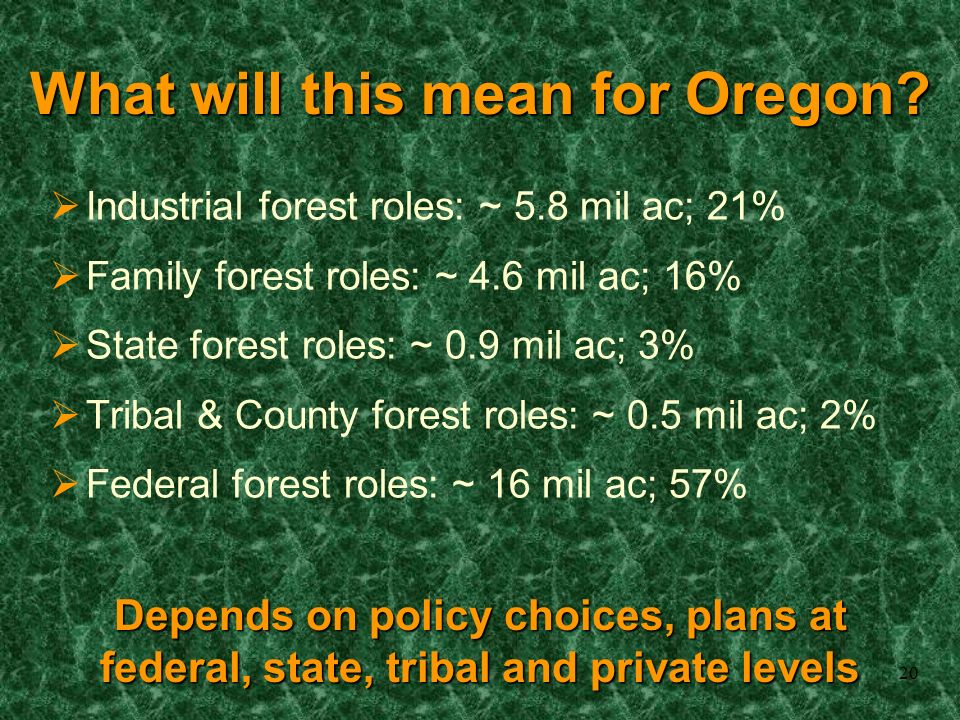20 What will this mean for Oregon.