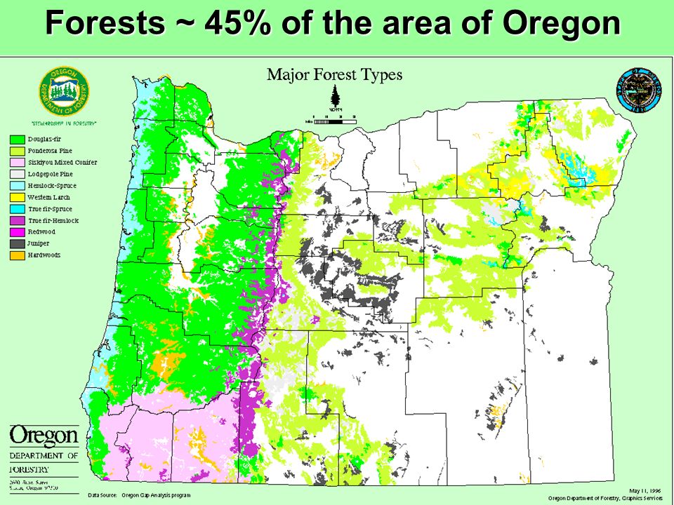 3 Forests ~ 45% of the area of Oregon
