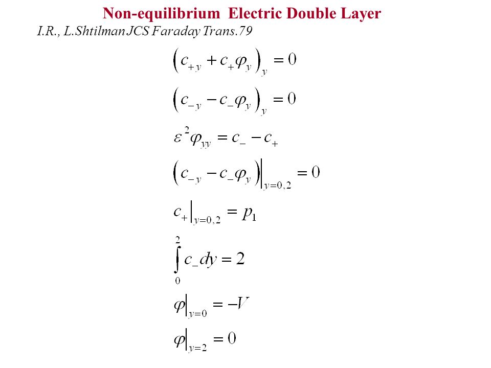 Non-equilibrium Electric Double Layer I.R., L.Shtilman JCS Faraday Trans.79