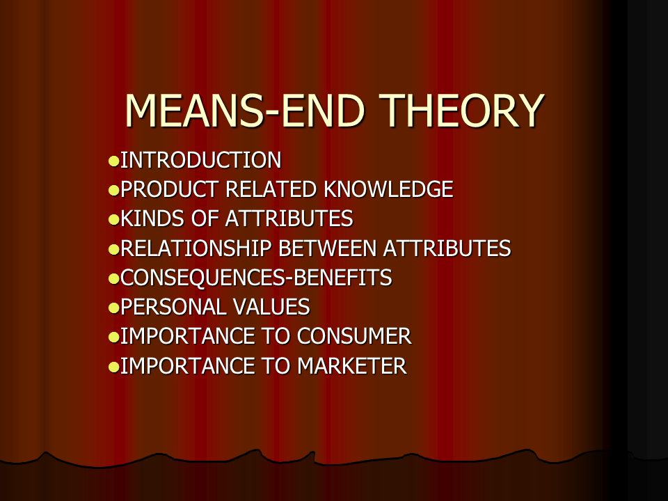 Means to an end. Ppt meaning. Kinds of attribute.