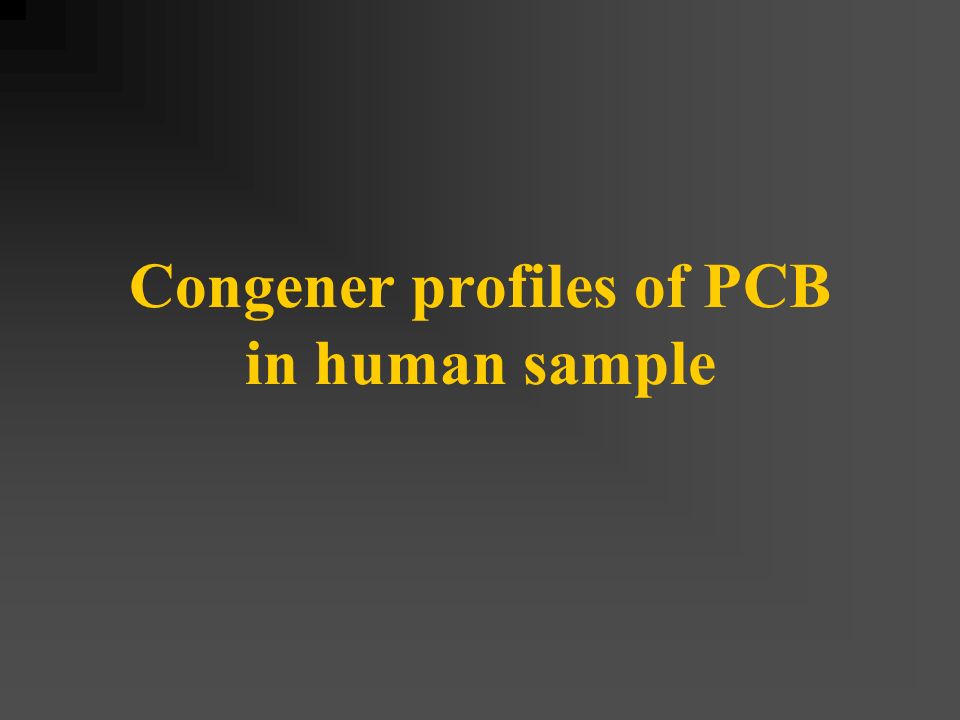 Congener profiles of PCB in human sample