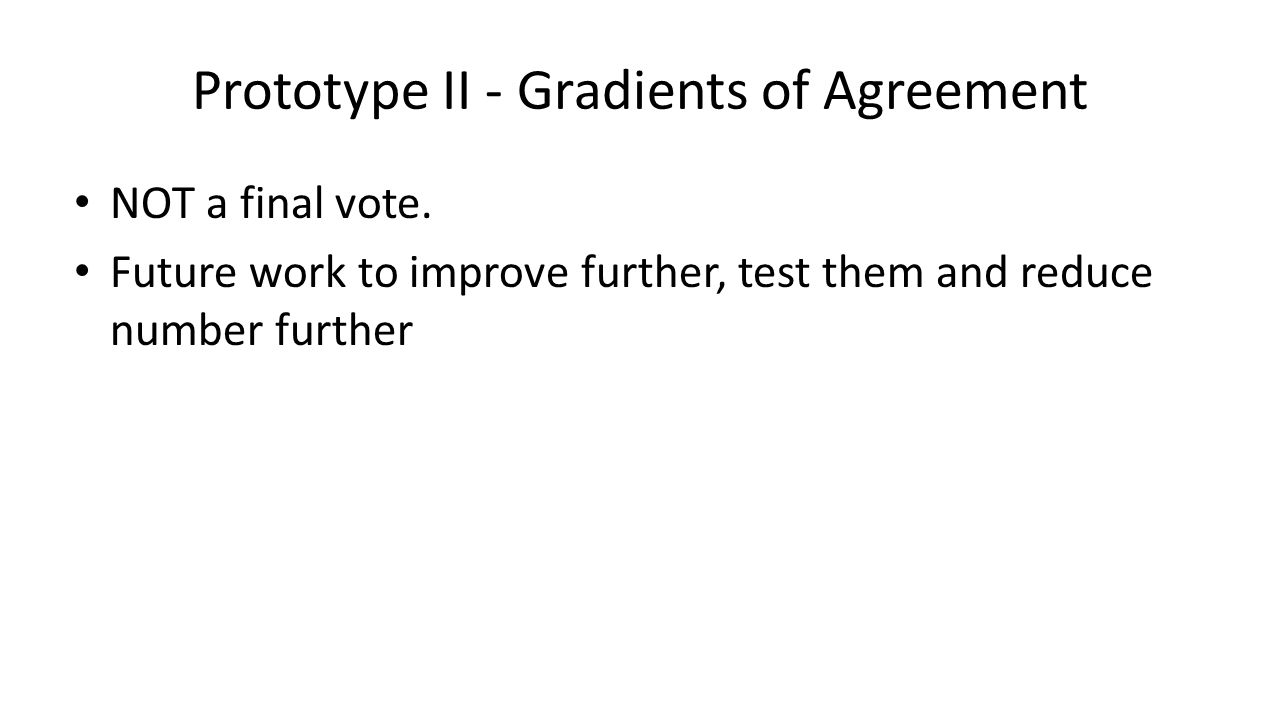 Prototype II - Gradients of Agreement NOT a final vote.
