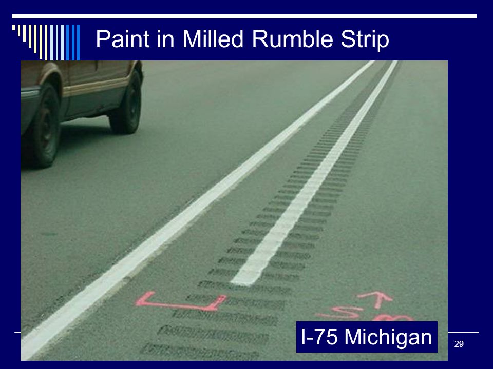 29 Paint in Milled Rumble Strip I-75 Michigan