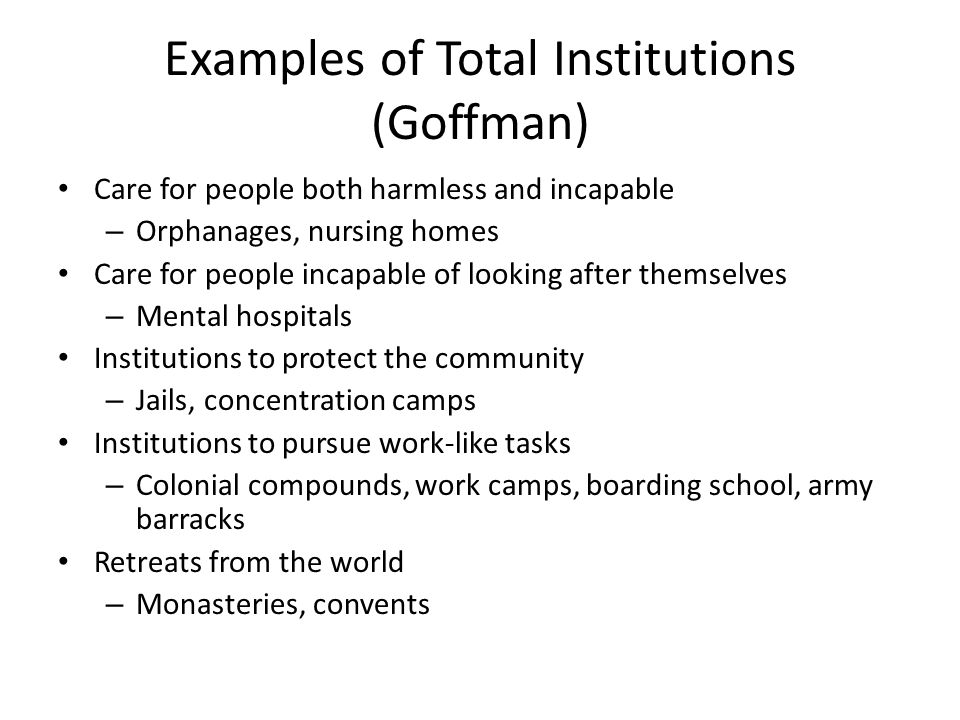examples of total institutions