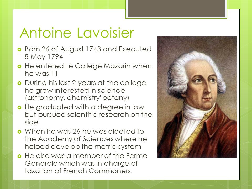 Lavoisier, Proust and Berthollet and the Laws of Conservation of Matter and Definite Proportions By Sean Alfonso and Andrew Kelly. - ppt download