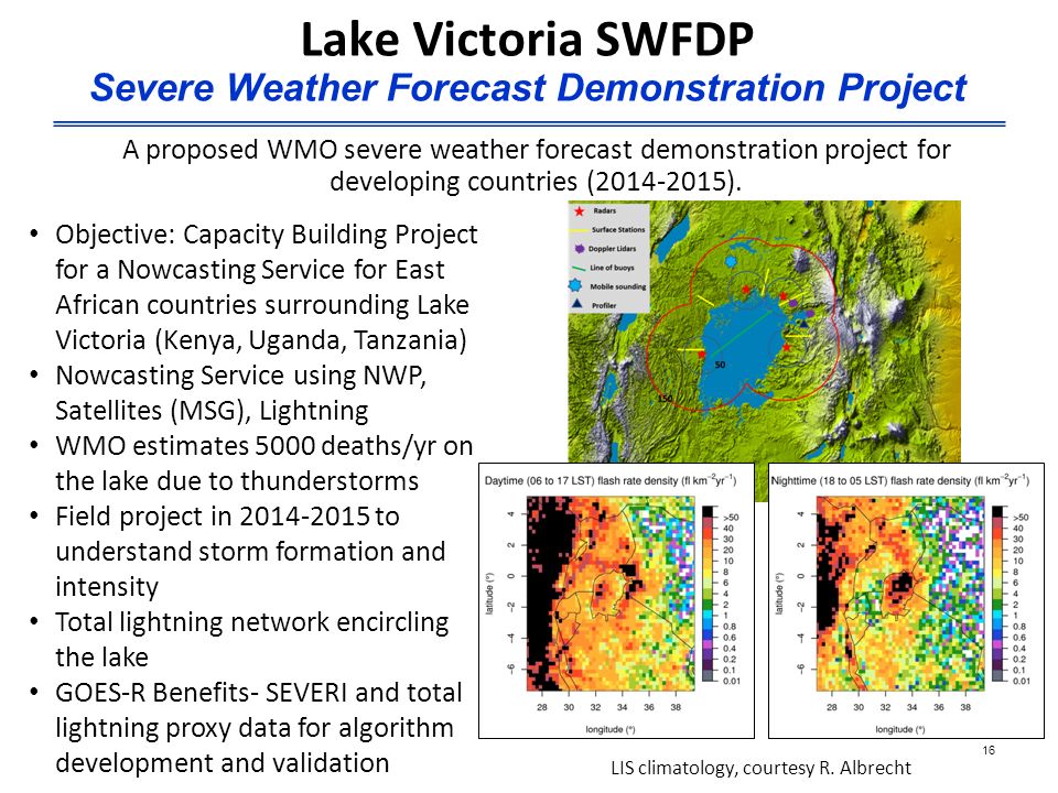 Lake Victoria SWFDP Severe Weather Forecast Demonstration Project A proposed WMO severe weather forecast demonstration project for developing countries ( ).