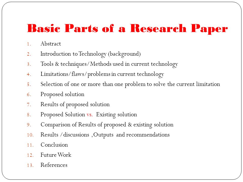 basic parts of a research paper