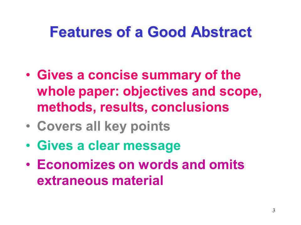 writing a good abstract for research paper