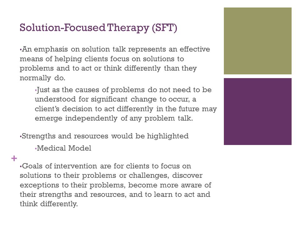 Solution Focused Therapy In Inpatient Psychiatric Setting - 