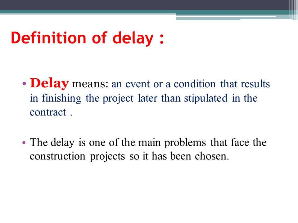 Delay Meaning 