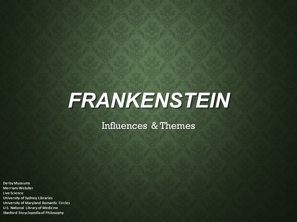 frankenstein influences themes derby