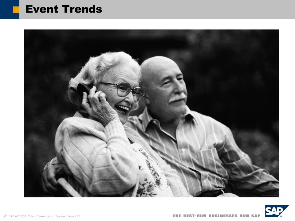  SAP AG 2002, Title of Presentation, Speaker Name / 22 Event Trends