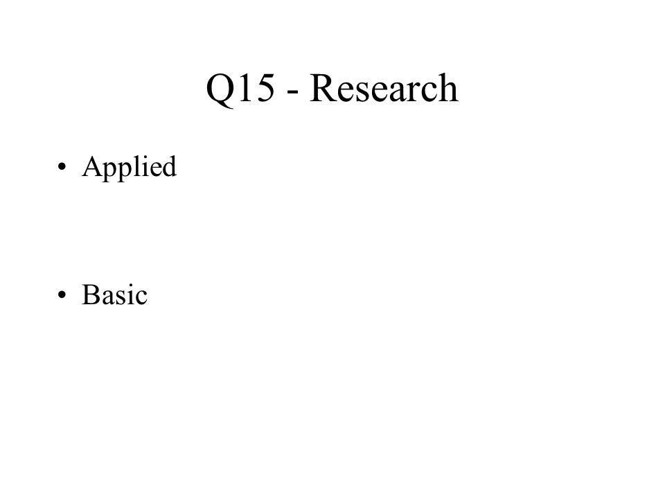 Q15 - Research Applied Basic
