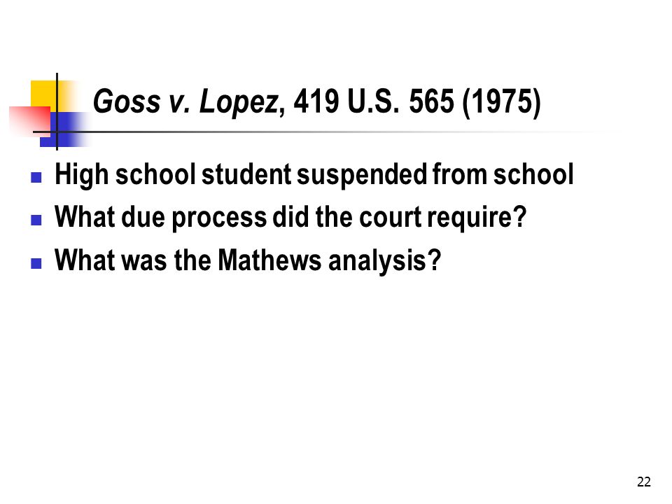 22 Goss v. Lopez, 419 U.S.