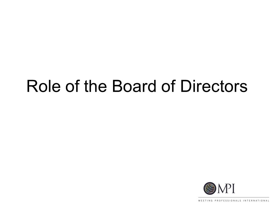 Role of the Board of Directors