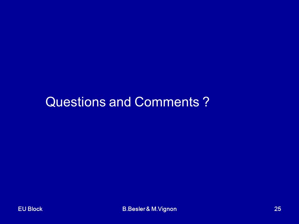 EU BlockB.Besler & M.Vignon25 Questions and Comments